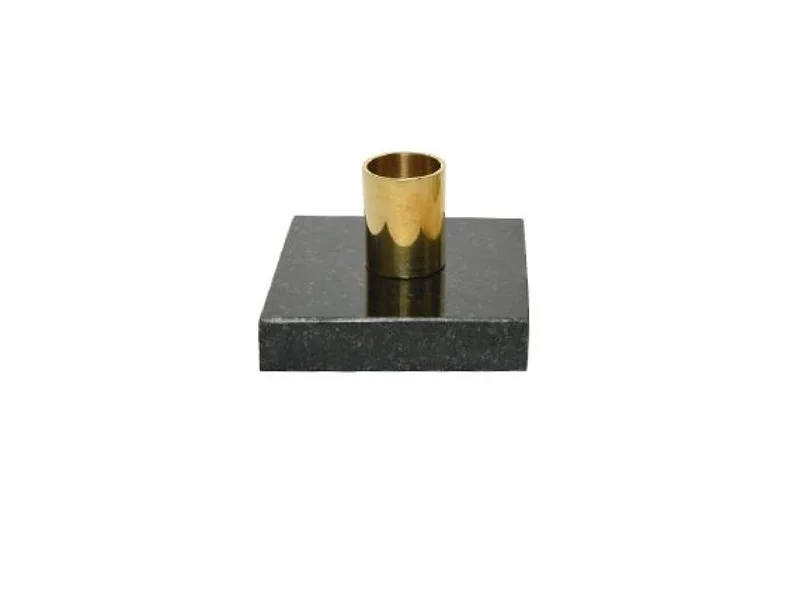 Κηροπήγιο Με Βάση Από Μάρμαρο 7.5x2.5x5cm Μαύρο Kaeming
