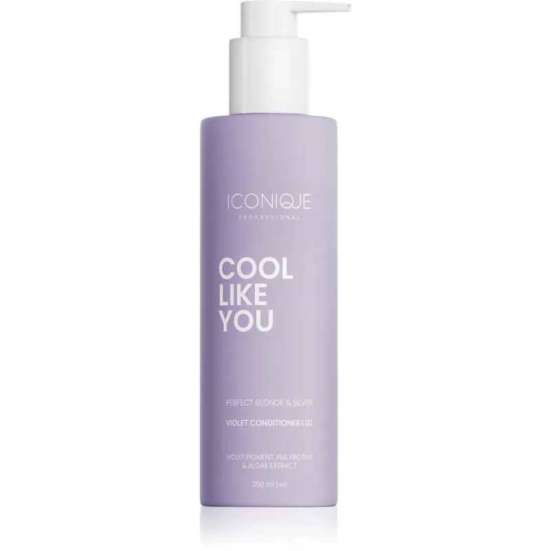 ICONIQUE Professional COOL LIKE YOU Perfect Blonde & Silver Violet κοντίσιονερ εξουδετέρωση κίτρινων αποχρώσεων 250 ml