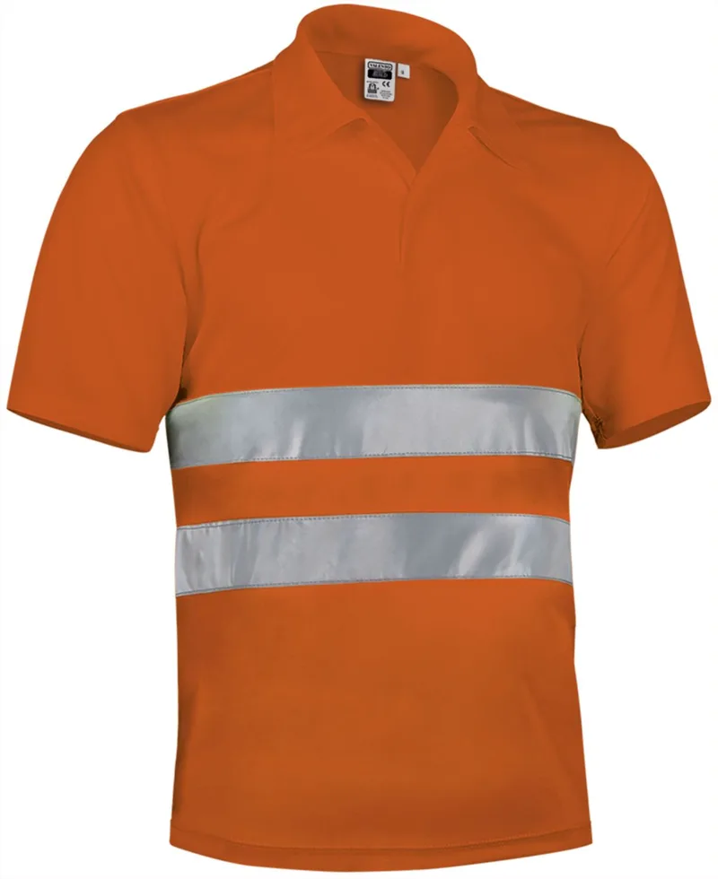 Hi-Vis Κοντομάνικο Polo Shirt BUILD Valento POVABUINF Fluo Πορτοκαλί