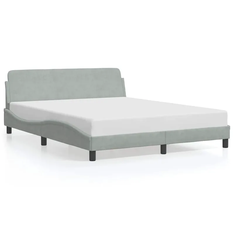 vidaXL Πλαίσιο Κρεβατιού Dover Αν. Γκρι 152x203 εκ. Βελούδινο