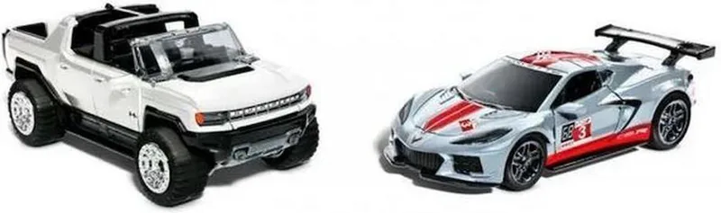 HOT WHEELS: PULL-BACK SPEEDERS - GMC HUMMER EV - CORVETTE C8.R (HPR94)