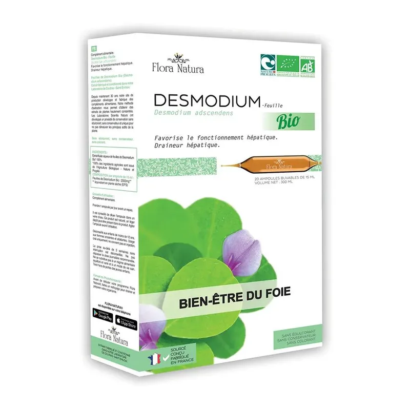 Flora Natura Desmodium Bio Liver Wellbeing 20 vials