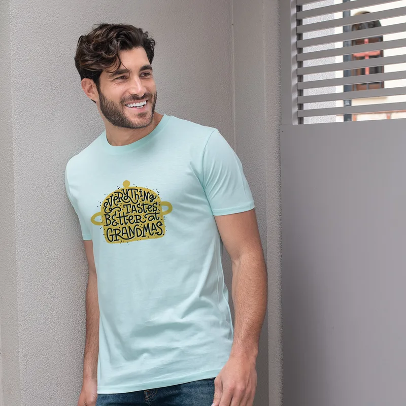 At Grandmas - Organic Vegan T-Shirt Unisex - Μέντα - L