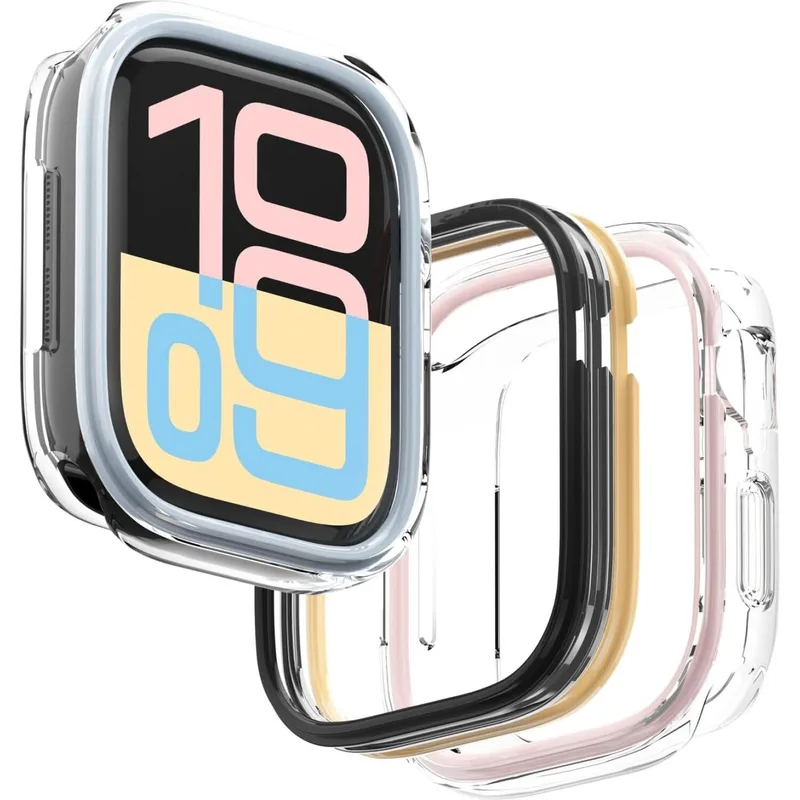 Θήκη Apple Watch 11 / 10 46mm Elago Duo Case Σιλικόνης με 5 Έγχρωμα Εναλλάξιμα Πλαίσια από Σκληρό PC - Transparent / Black / Yellow / Metallic Dark Gray / Light Blue / Lovely Ροζ (EAW10-46DUO-TRBK)