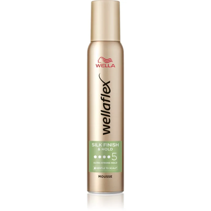 Wella Wellaflex Silk Finish & Hold αφρώδες σκληρυντικό μους ύπερ-ισχυρό κράτημα 200 ml
