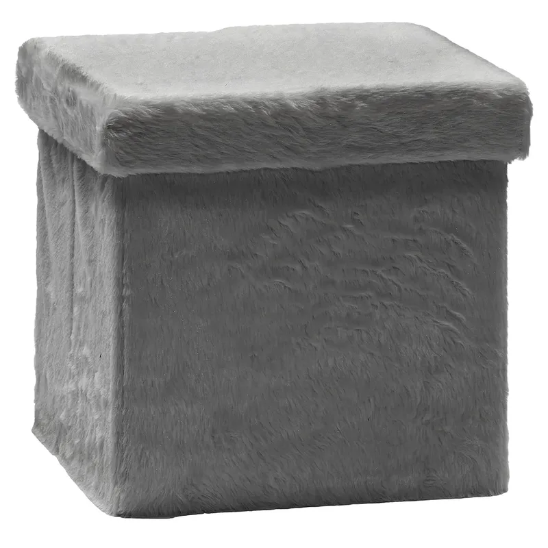 Πουφ Αναδιπλούμενο Γκρι Velure 38x38cm
