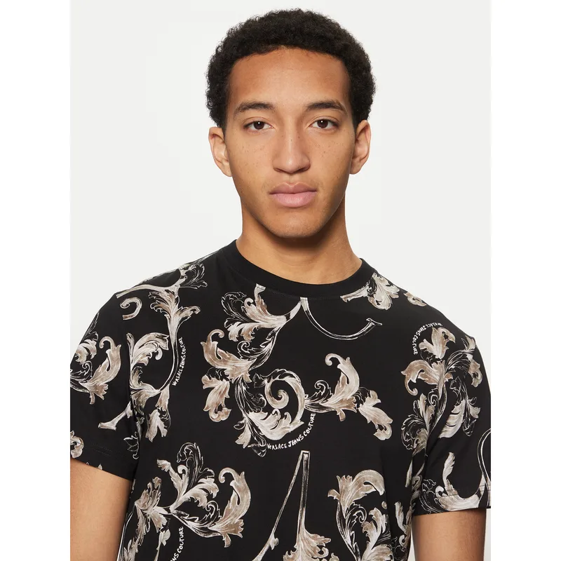 Versace Jeans Couture T-Shirt 78GAH6S0 Μαύρο Slim Fit