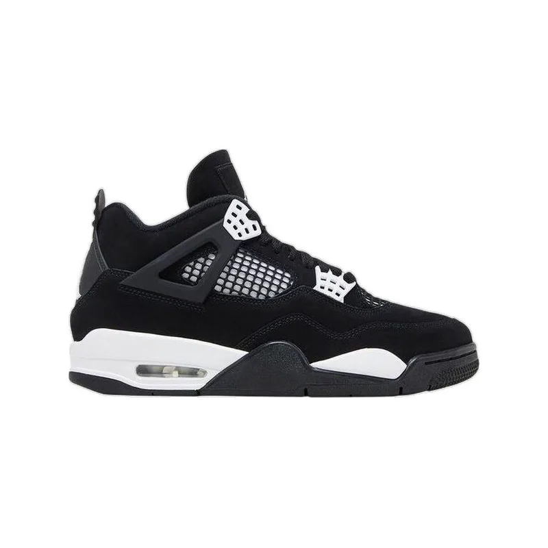 Παπούτσια του Μπάσκετ Nike Baskets Air Jordan 4 Retro White Thunder nubuck noir