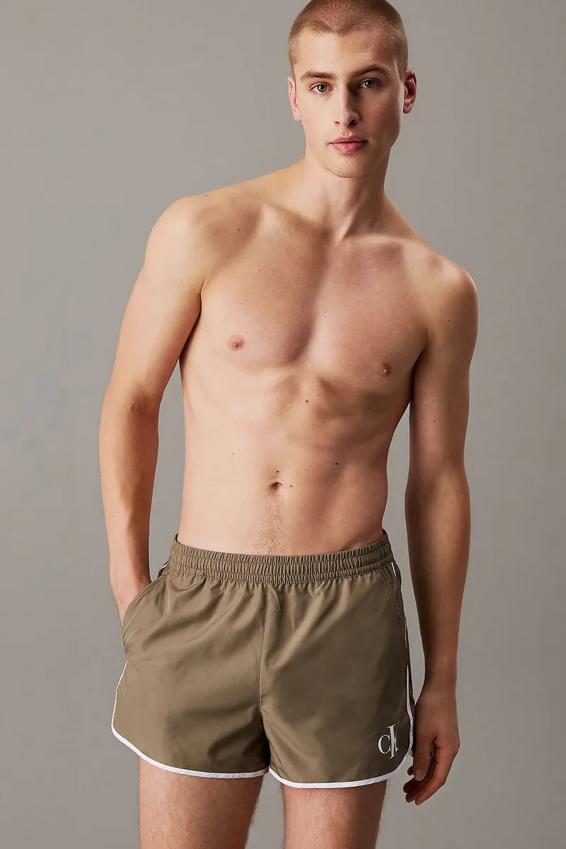Calvin Klein ανδρικό μαγιό Runner Swim Shorts-CK Monogramm-KM0KM01119-LDV