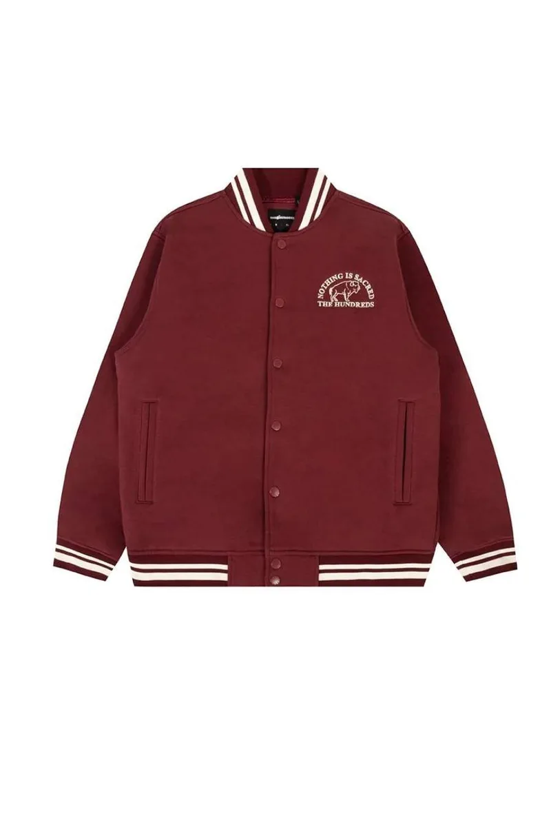 THE HUNDREDS Μπουφάν Team Fleece Jacket - Βουργουνδί-T24F103013-BURGUNDY