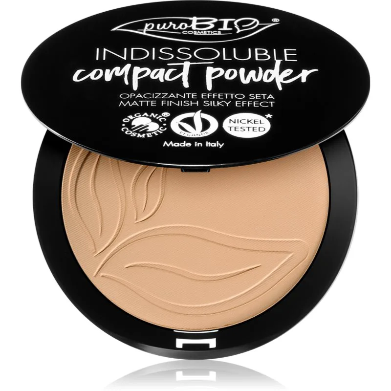 puroBIO Cosmetics Indissouble συμπαγής πούδρα με ματ αποτελέσματα απόχρωση 03 9 γρ