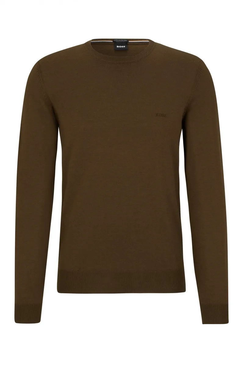 BOSS ΠΛΕΚΤΟ ROUND NECK BOTTO-L ΧΑΚΙ