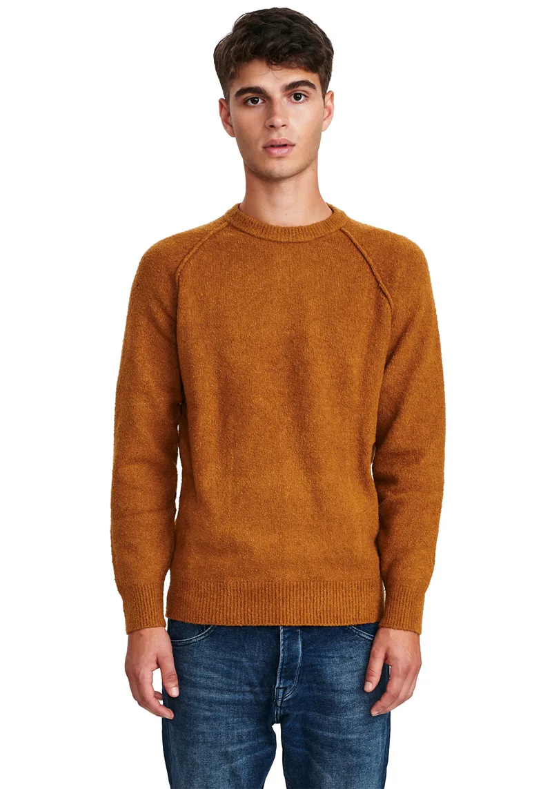 GABBA Πλεκτή μπλούζα της σειράς Artic Boucle - 2200450013 715 Bronze Brown