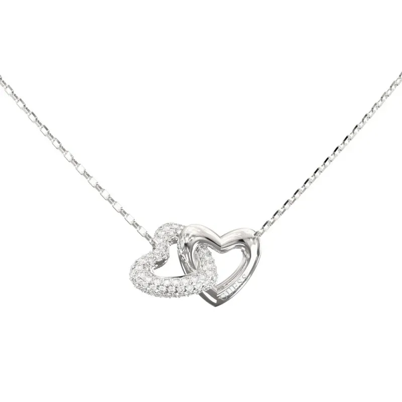 Γυναικείο κολιέ με καρδιές Guess Beloved Stainless Steel JUBN06013JWRHT-U JUBN06013JWRHT-U Ατσάλι