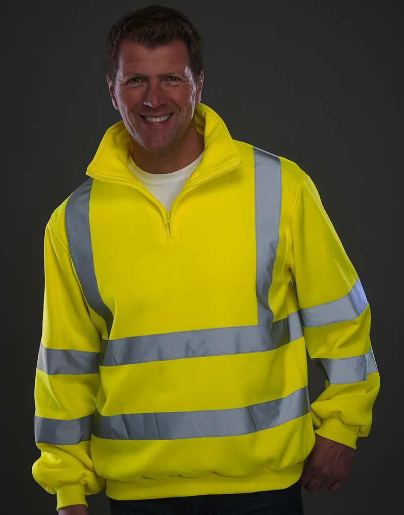Μπλούζα ασφαλείας με φερμουάρ Yoko HVK06 Fluo Yellow