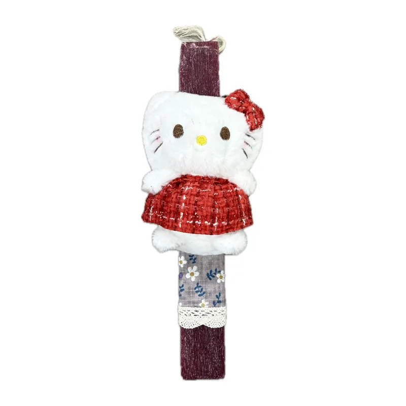 Λαμπάδα Hello Kitty Κόκκινη Μπρελόκ 10cm