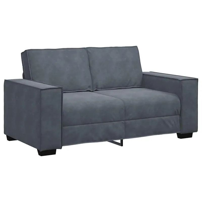 vidaXL Διθέσιος Καναπές Σκούρο Γκρι 160x78x84 εκ. Βελούδο