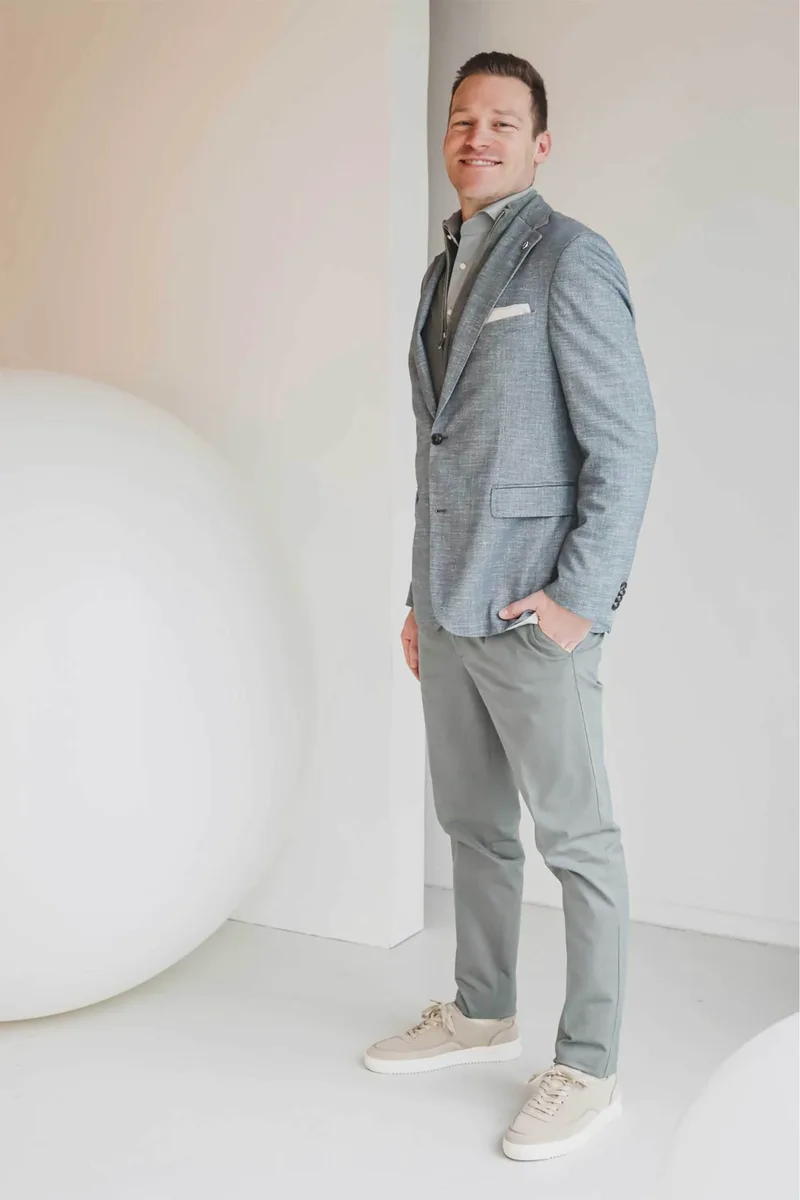 Profuomo ανδρικό chino παντελόνι Relaxed Fit - PPVQ10024B Πράσινο Σκούρο