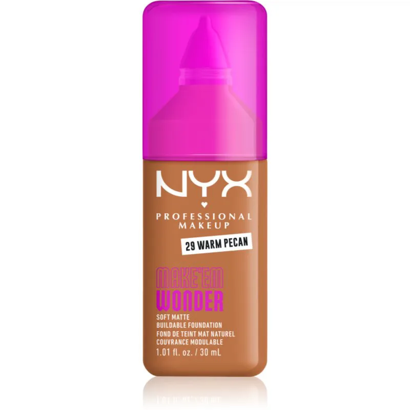 NYX Professional Makeup Make ‘Em Wonder ελαφρύ ματ μεικ απ απόχρωση 29 Warm Pecan 30 ml