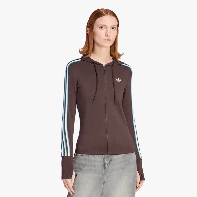 Φούτερ adidas Hooded Trefoil Zipper Jacket Aurora Coffee XL