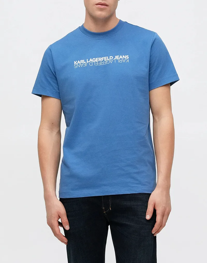 KARL LAGERFELD JEANS KLJ SLIM SS REFLECTION TEE B1M17063-690 Blue
