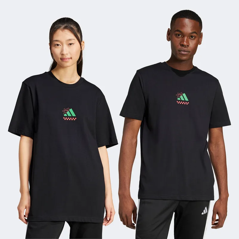 ADIDAS LOUNGE PIZZA GRAPHIC T-SHIRT ΜΑΥΡΟ