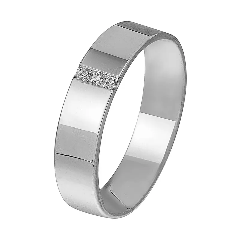 Λευκόχρυση Βέρα Γάμου με ή χωρίς Πέτρες WR118 k9 diamonds