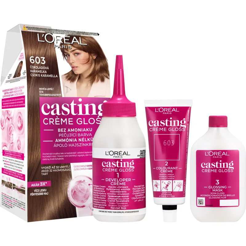 L’Oréal Paris Casting Creme Gloss βαφή μαλλιών απόχρωση 603 Chocolate Caramel 1 τμχ