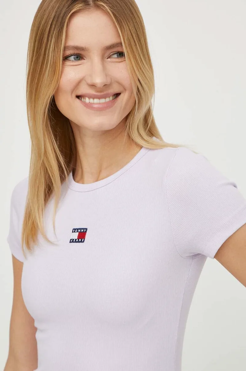 Tommy Jeans t-shirt Γυναικείο βαμβάκι με ελαστάν
