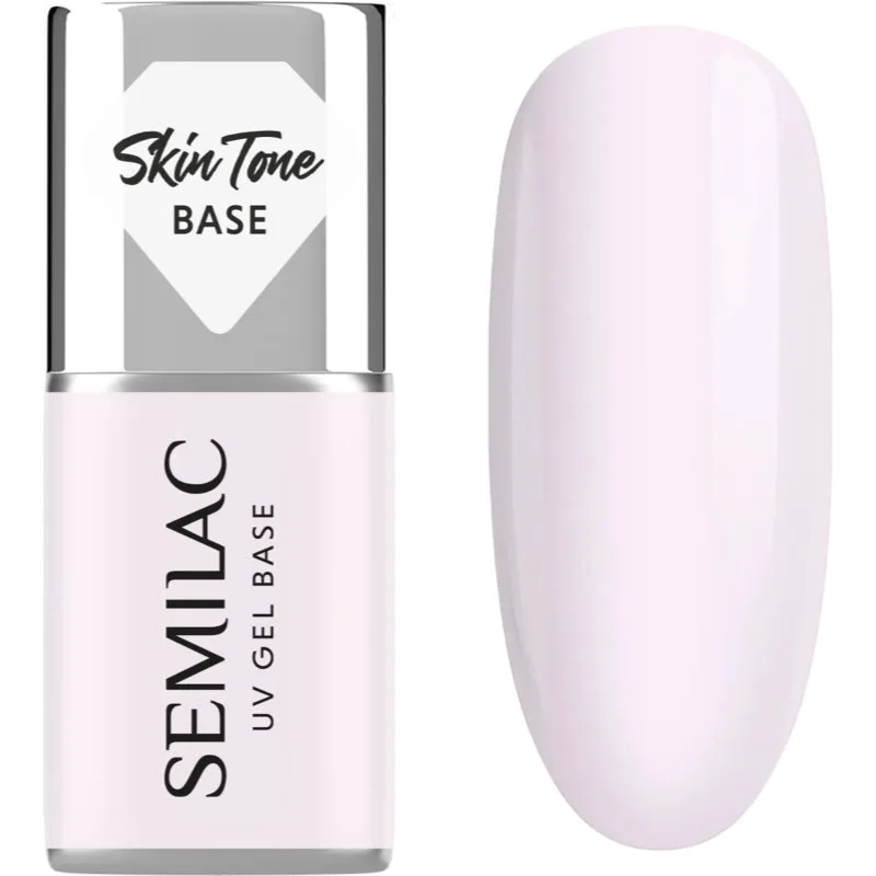 Semilac UV Gel Base Skin Tone Base βάση βερνίκι για τζελ νύχια απόχρωση Milky Ροζ 7 ml