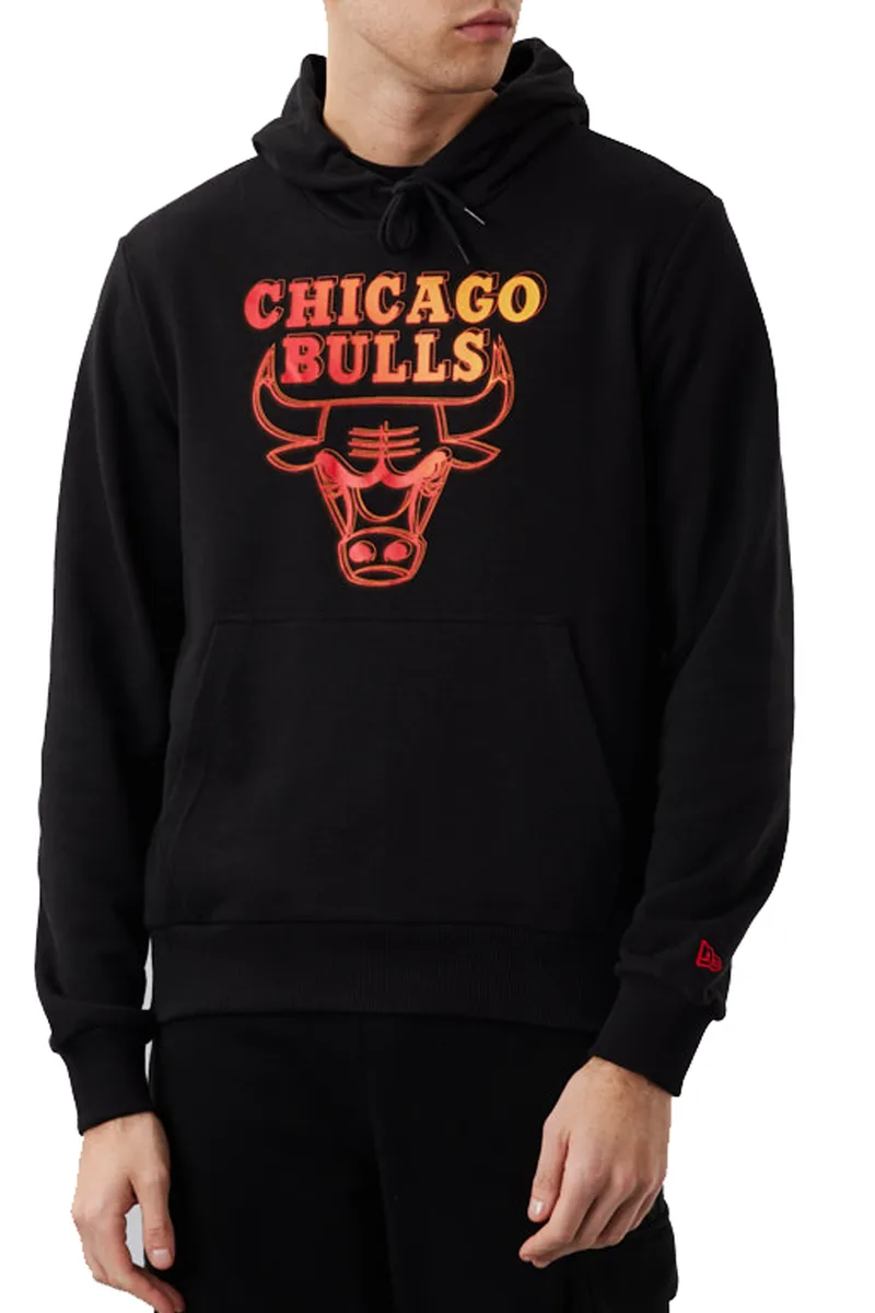 Μπλούζα Μακρυμάνικη New Era NBA Neon Fade Chicago Bulls Με Κουκούλα 60284692-001 Ανδρικό