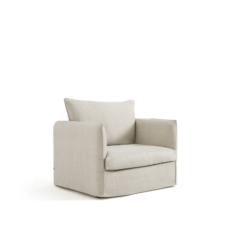 Πολυθρόνα από βαμβάκι-λινό Μ95xΠ90xΥ82cm