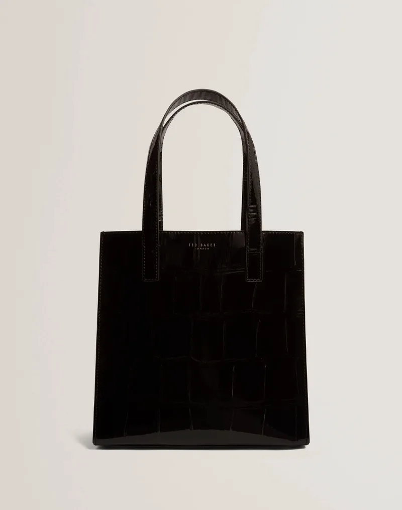 TED BAKER VIVANAA Croc Effect Small Icon Bag 283929-BLACK Black