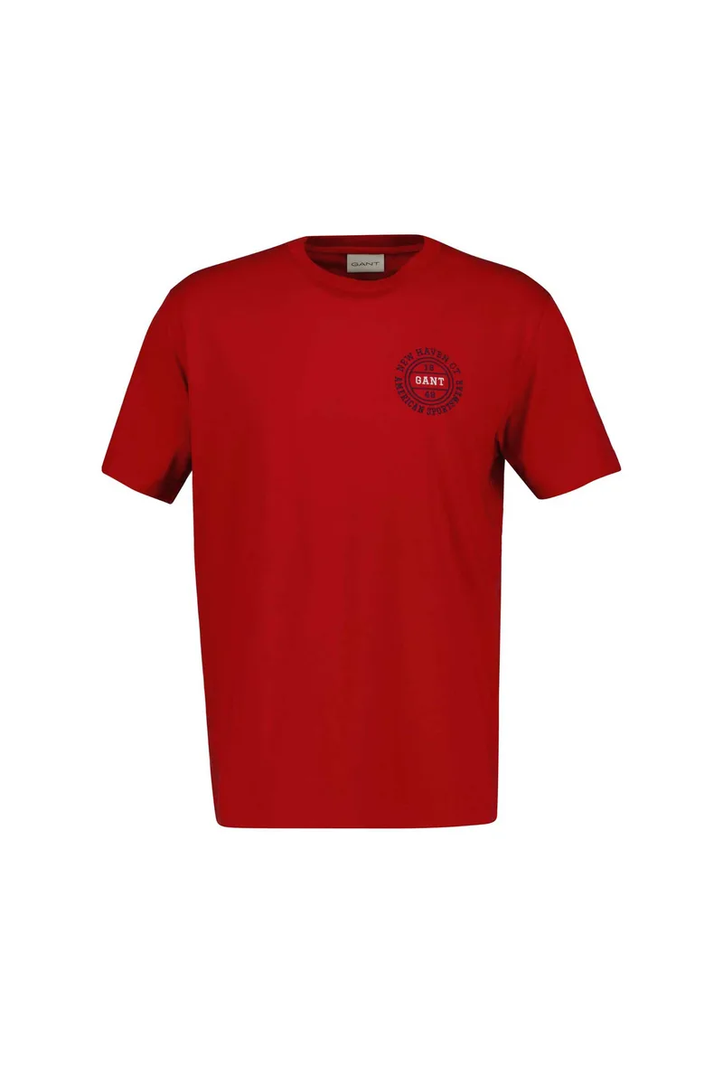 Gant ανδρικό T-shirt με graphic logo print Regular Fit - 2003402 Κόκκινο