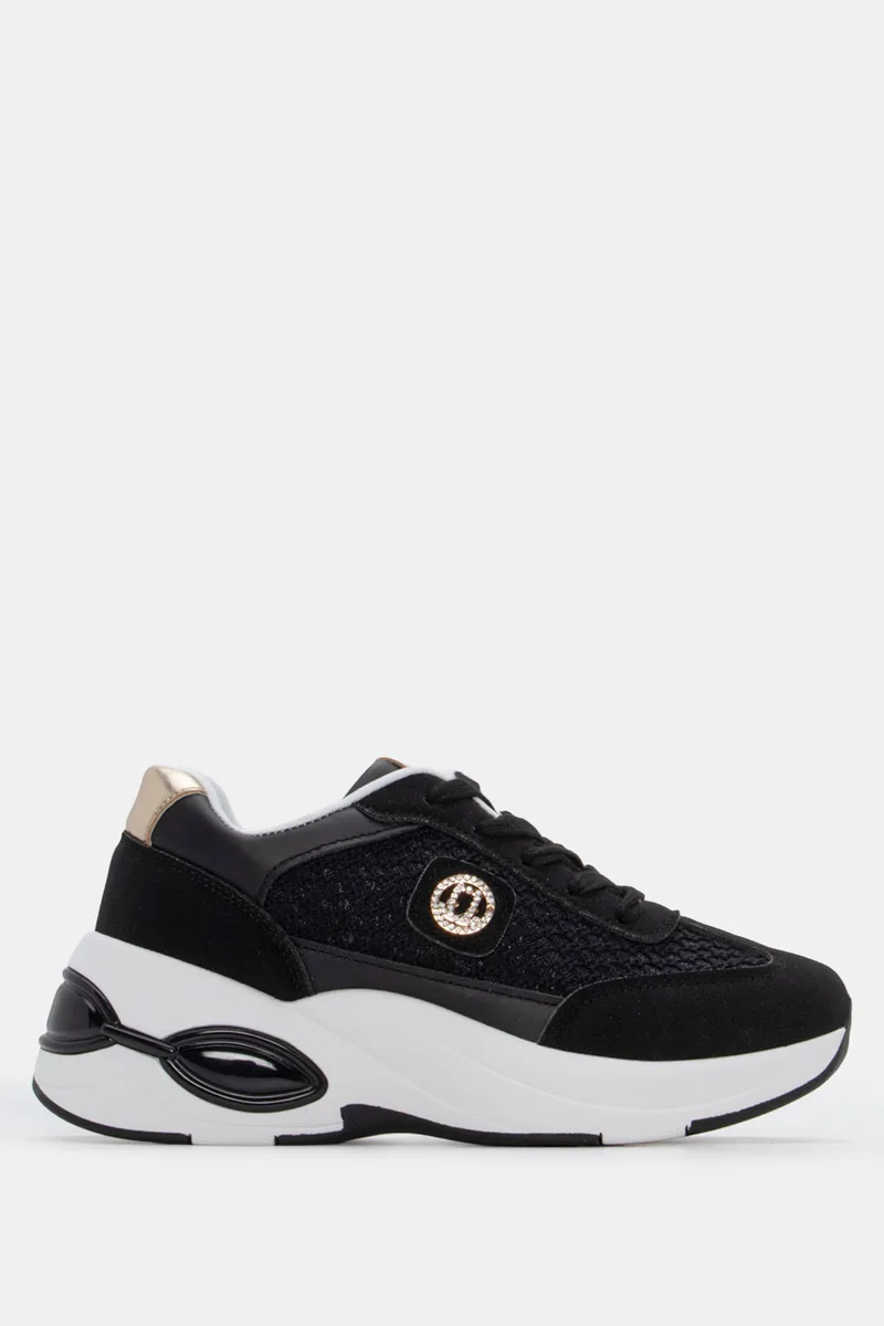 Sneakers Chunky με Διακοσμητικό απο Strass - Μαύρο