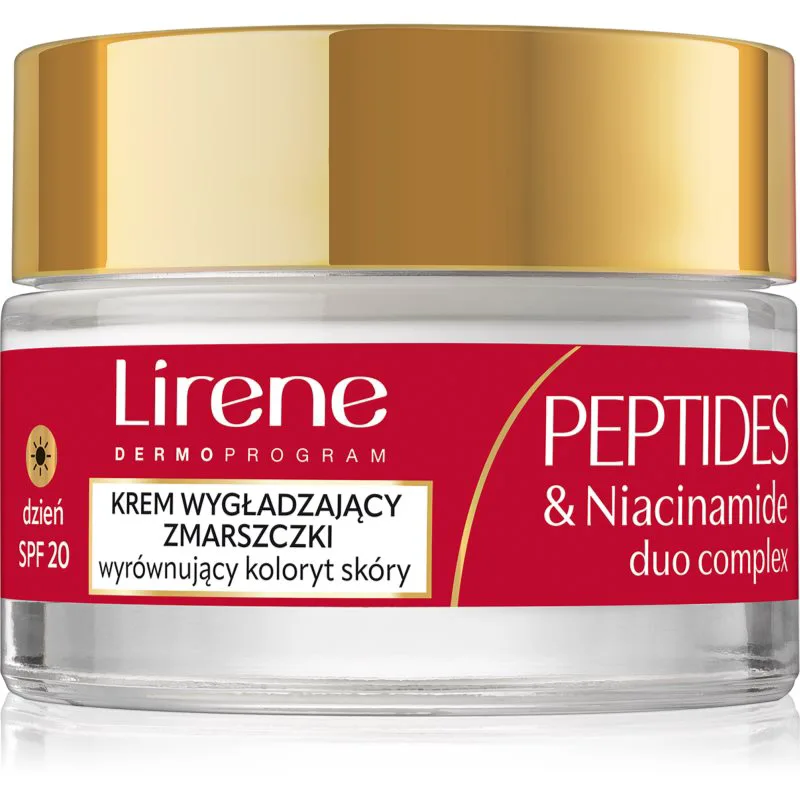 Lirene Peptides & Niacinamide Duo Complex συσφικτική αντιρυτιδική κρέμα ημέρας για ώριμη επιδερμίδα προσώπου SPF 20 50 ml