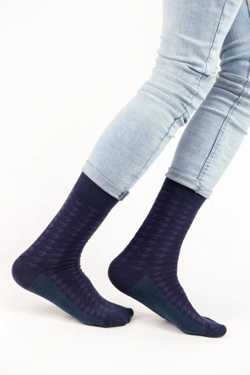 Ανδρικές casual κάλτσες MOTIVO III Βαμβακερές Trendy 16185 Σκούρο Μπλέ