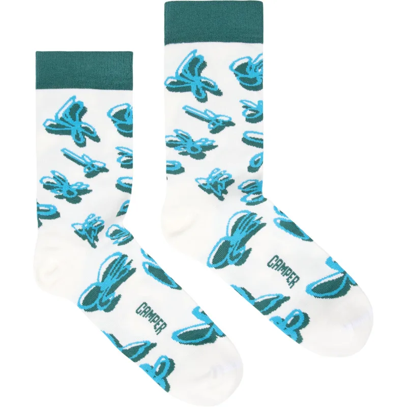 CAMPER Socks - Unisex Κάλτσες - Λευκό, Μέγεθος S, Cotton fabric