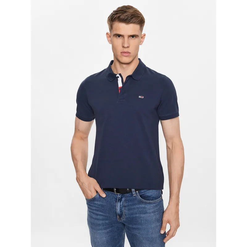 Tommy Jeans Polo DM0DM15370 Σκούρο μπλε Slim Fit