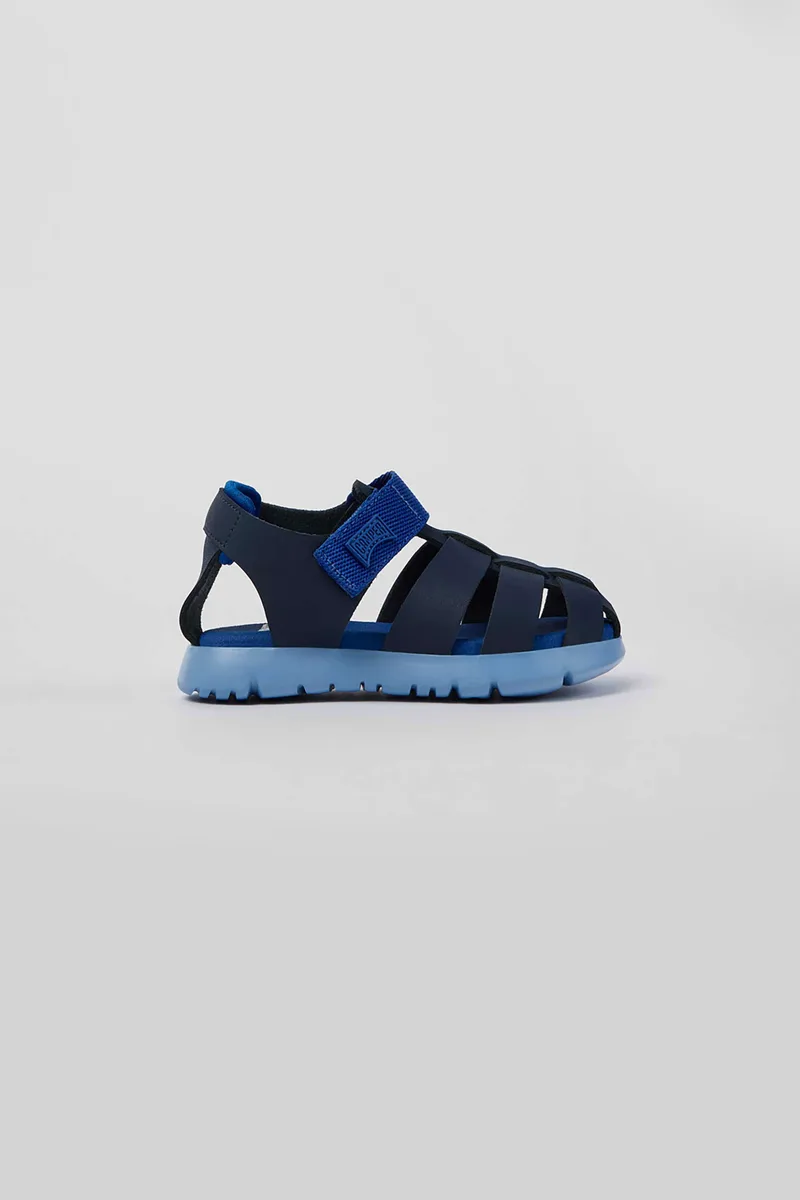 Camper βρεφικά πέδιλα με velcro και λογότυπο "Oruga" (21-26) - K800489-009 Μπλε Σκούρο