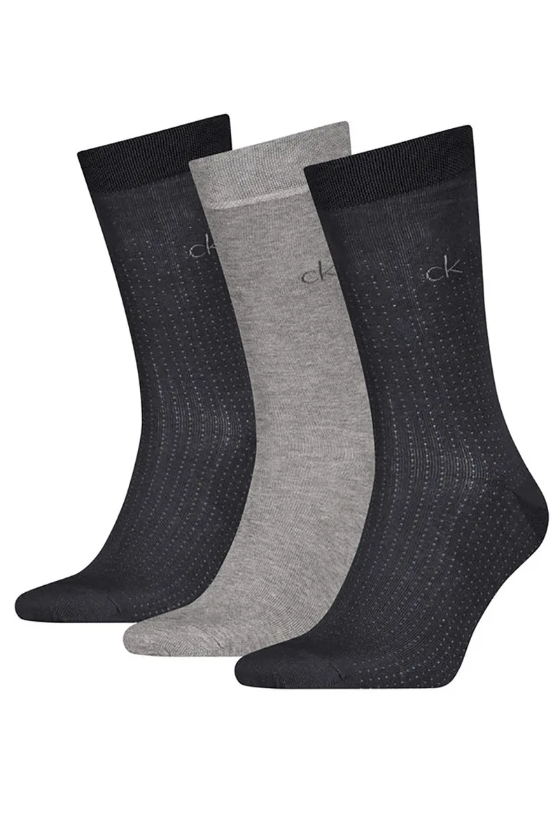 Calvin Klein Ανδρικές κάλτσες σε ειδική συσκευασία CK Men Sock Gift Box Dropneedle Grid (Συσκ. με 3 ζέυγη)-701235981-002