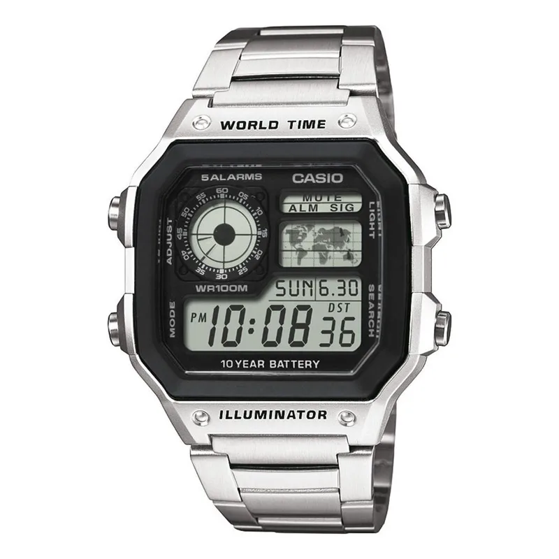 CASIO Standard Digital Stainless Steel Strap AE-1200WHD-1AVEF