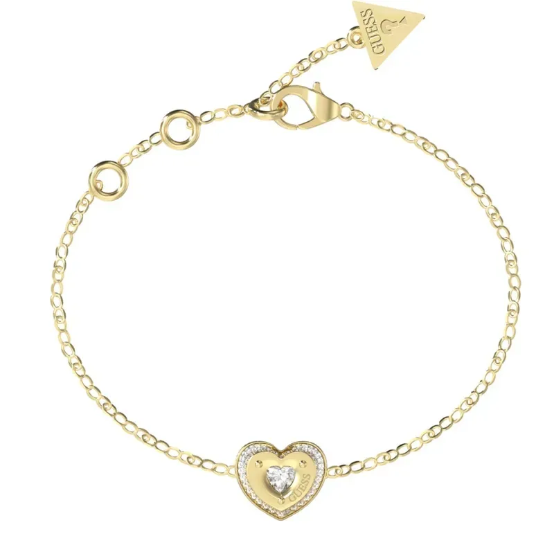 Βραχιόλι με καρδιά Guess Steel Till Morning Stainless Steel JUBB05550JWYGL JUBB05550JWYGL Ατσάλι