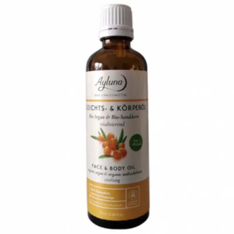 Ayluna Face and Body Oil with Argan and Organic Sea Buckthorn 75 ml