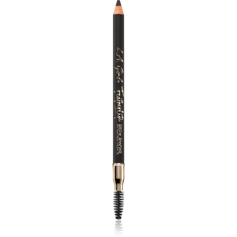 L.A. Girl Cosmetics Featherlite μακράς διαρκείας μολύβι για τα φρύδια με βούρτσα απόχρωση Soft Black 1.1 γρ