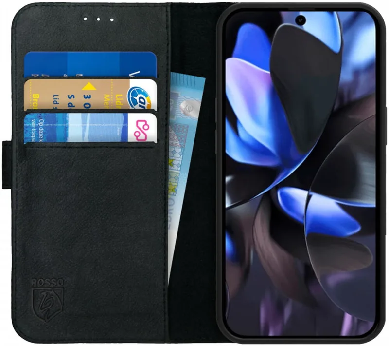 Θήκη Google Pixel 9 / 9 Pro - Κόκκινο Deluxe Δερμάτινη Πορτοφόλι - Black (8719246449505)