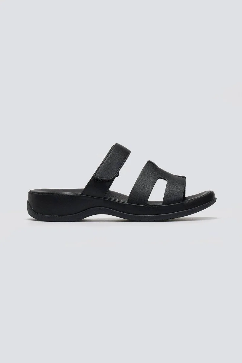La Coquette Sporty Sole Velcro Sandals - F33977-L5 - Black