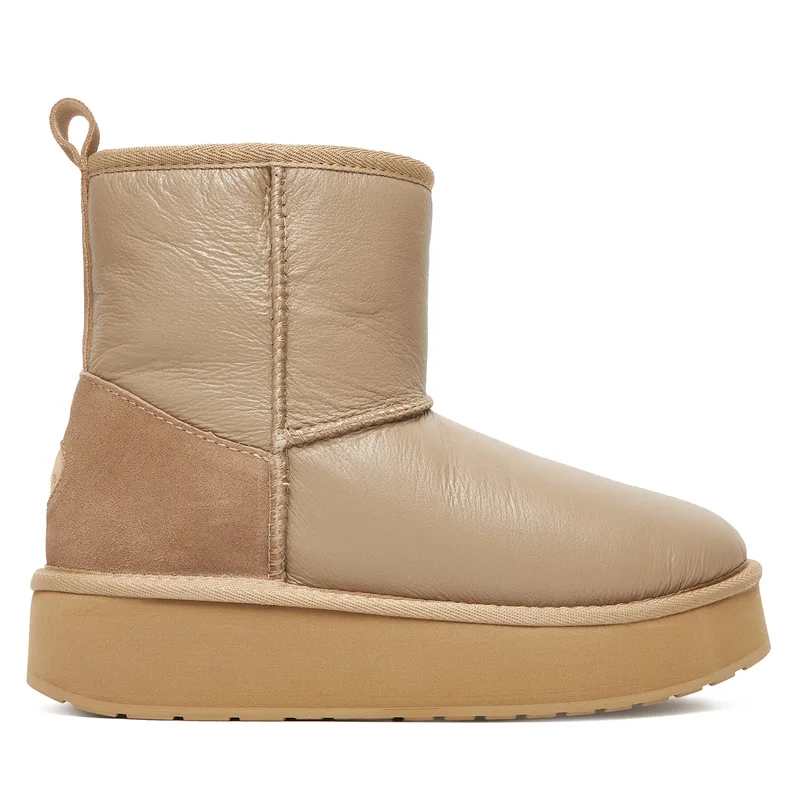 Μπότες Χιονιού EMU Australia Stinger Mini Flatform Leather W13189 Μπεζ
