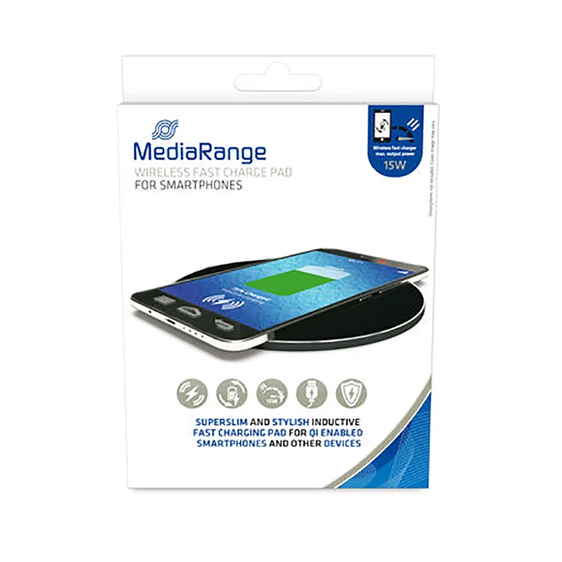 MediaRange Ασύρματος Φορτιστής (Qi Pad) 15W Μαύρος