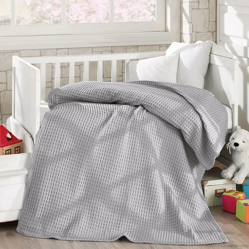 Κουβέρτα Πικέ Κούνιας 120x160 Beauty Home 5116 Solid Grey 120x160